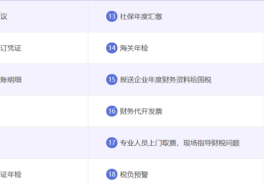 小美熊代辦高新區(qū)代理記賬服務內容